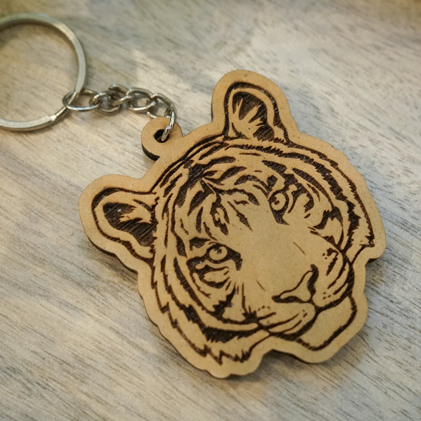 Jungle Essence Keychain | Wooden Engraved Design