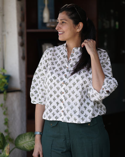 Caitlin- Cactus print shirt