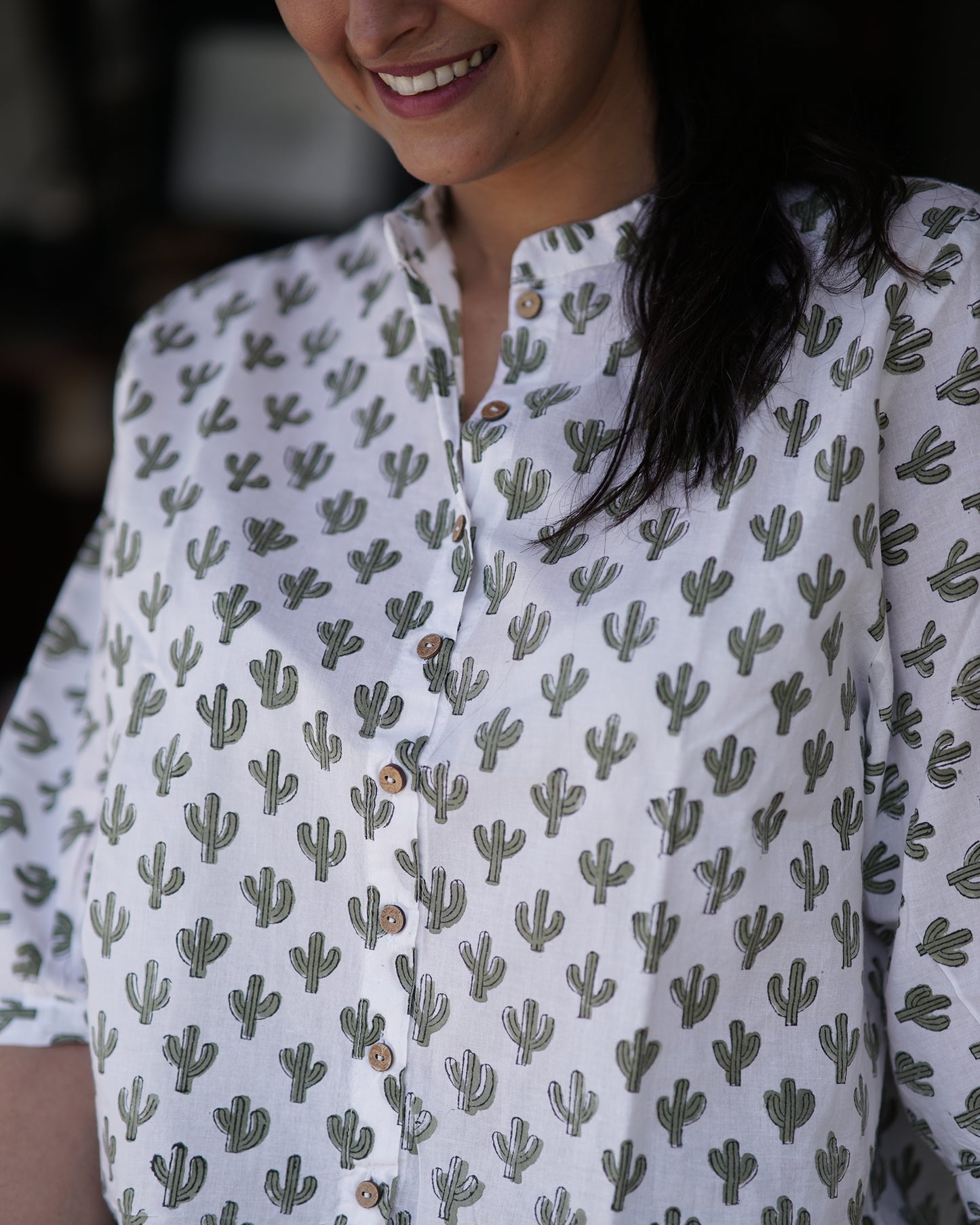 Caitlin- Cactus print shirt