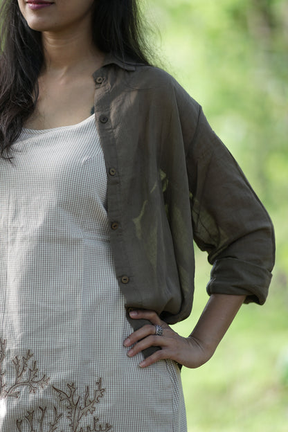 Diana-Cocoa Brown Woman Mull shirt