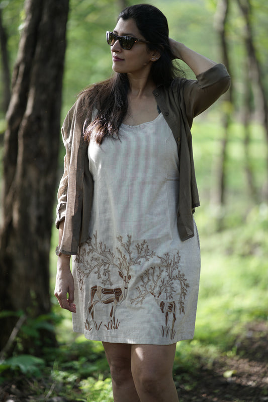 Diana- Deer Embroidered Dress (Dress + Shirt)