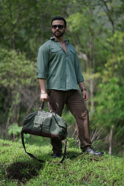 Gilbert- Dusty Green Cotton Twill Shirt