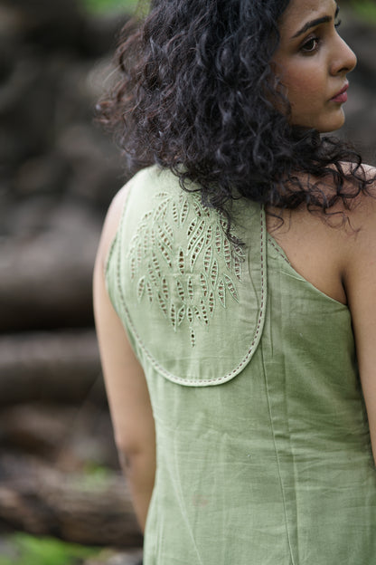 Victoria- Sage Green Sleeveless Dress