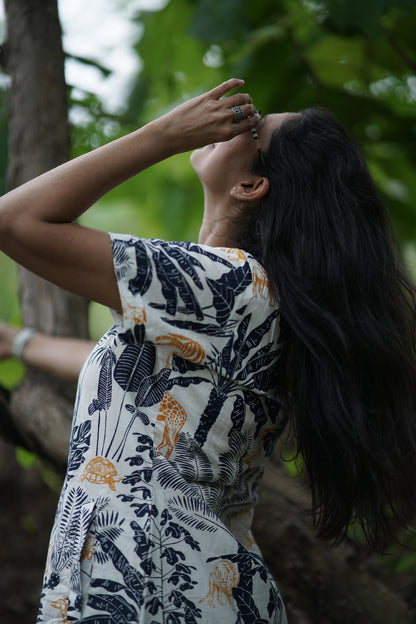 Bethany-Jungle Print Cotton Dress