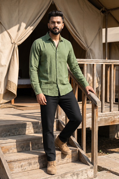 Asparagus I Men's Cotton Shirt