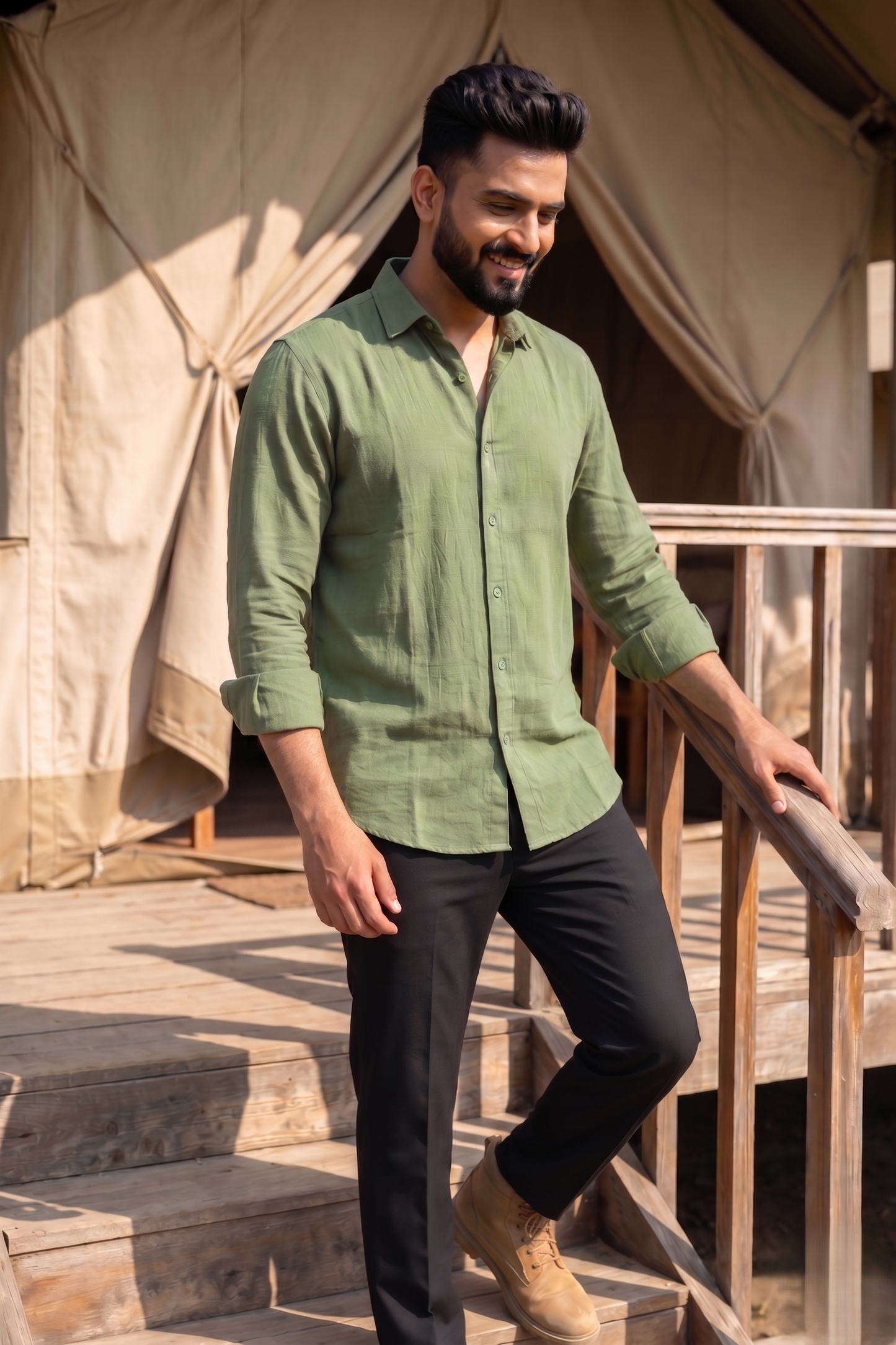 Asparagus I Men's Cotton Shirt
