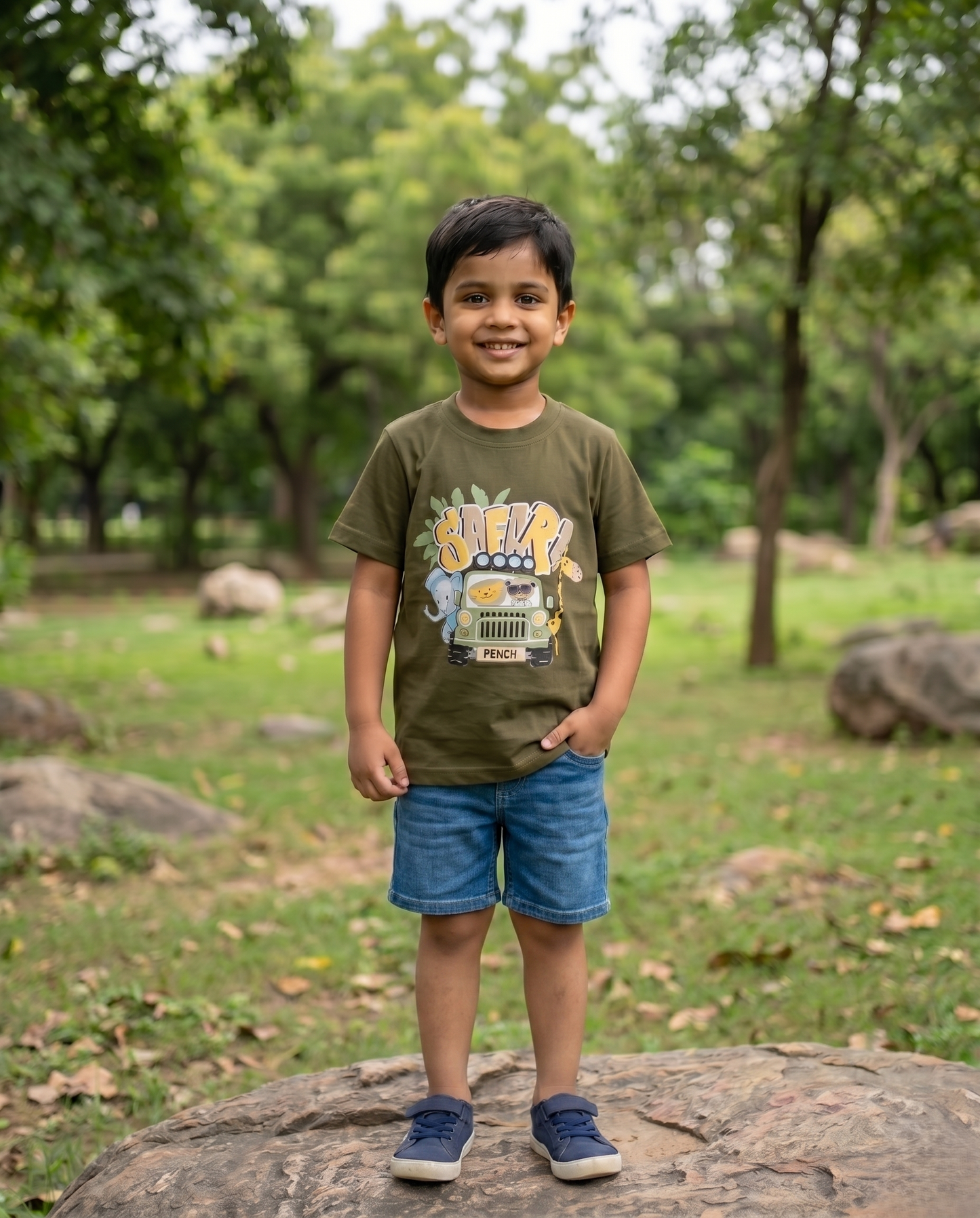 Olive Green Kid Unisex T-shirt