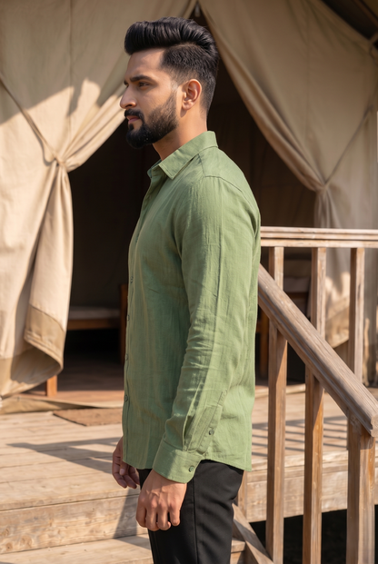 Asparagus I Men's Cotton Shirt