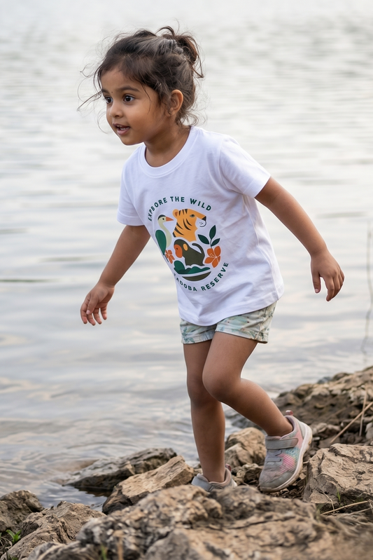 Explore Wild White Kids Unisex T-shirt