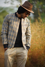 Load image into Gallery viewer, Thunder - Men’s Yellow Checkered Plaid Bomber Jacket
