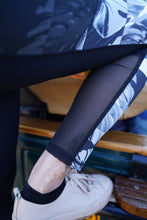 Load image into Gallery viewer, Sunaina - Side Printed Panel Chic Black Mesh Yoga Pants
