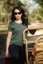 Load image into Gallery viewer, Nathwali - Cotton Base Straight Fit Half Sleeve T-Shirt (Olive Green)
