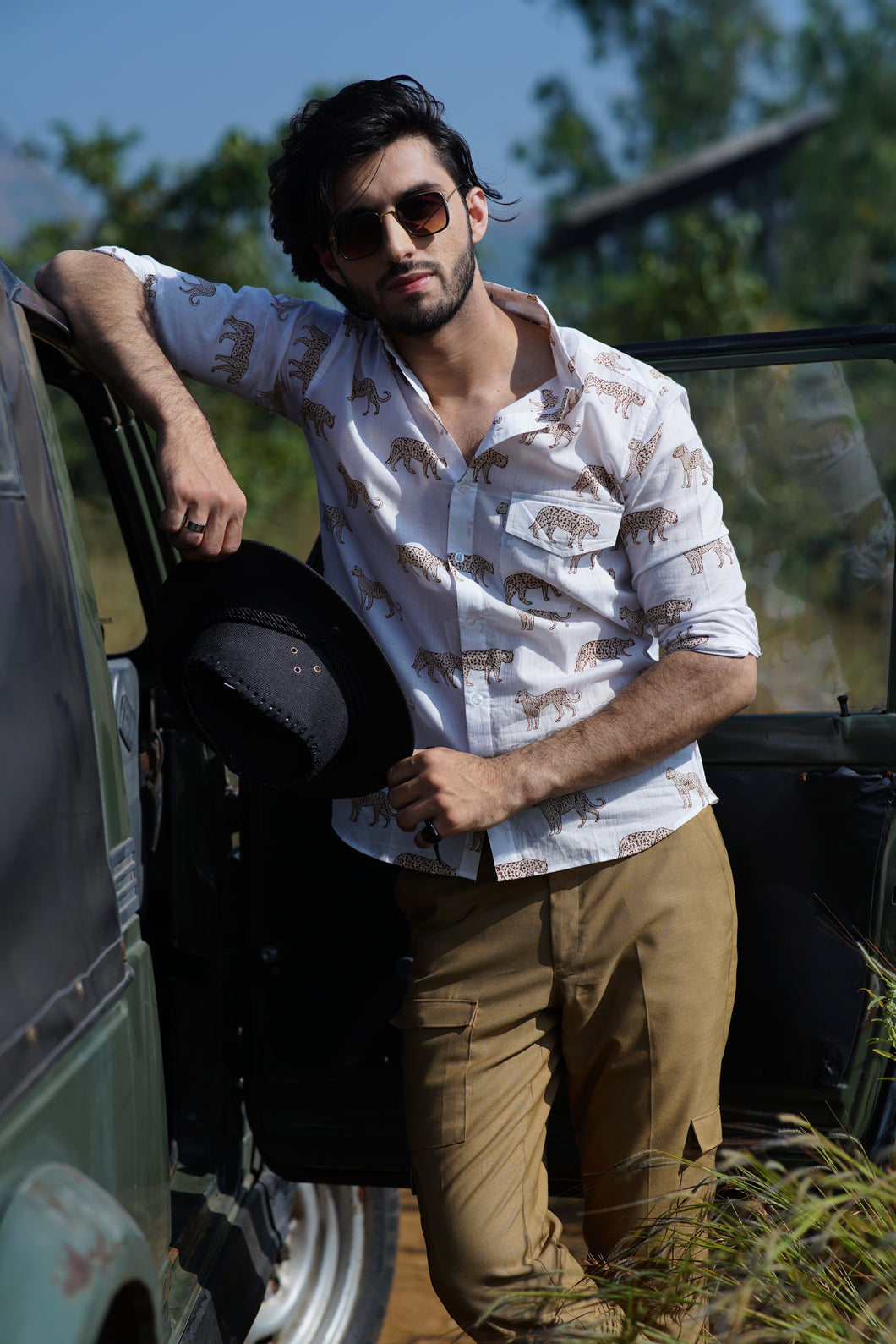 Virat - JS Leopard Print Mull Cotton Shirt