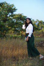 Load image into Gallery viewer, Mohini - Green Flared Pocket Pants
