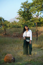 Load image into Gallery viewer, Mohini - Green Flared Pocket Pants
