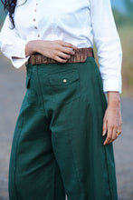 Load image into Gallery viewer, Mohini - Green Flared Pocket Pants
